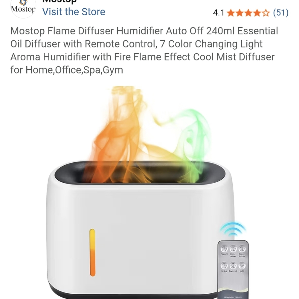Aroma Diffuser with Remote Control NEW NEVER OPENED - Picture 4 of 9